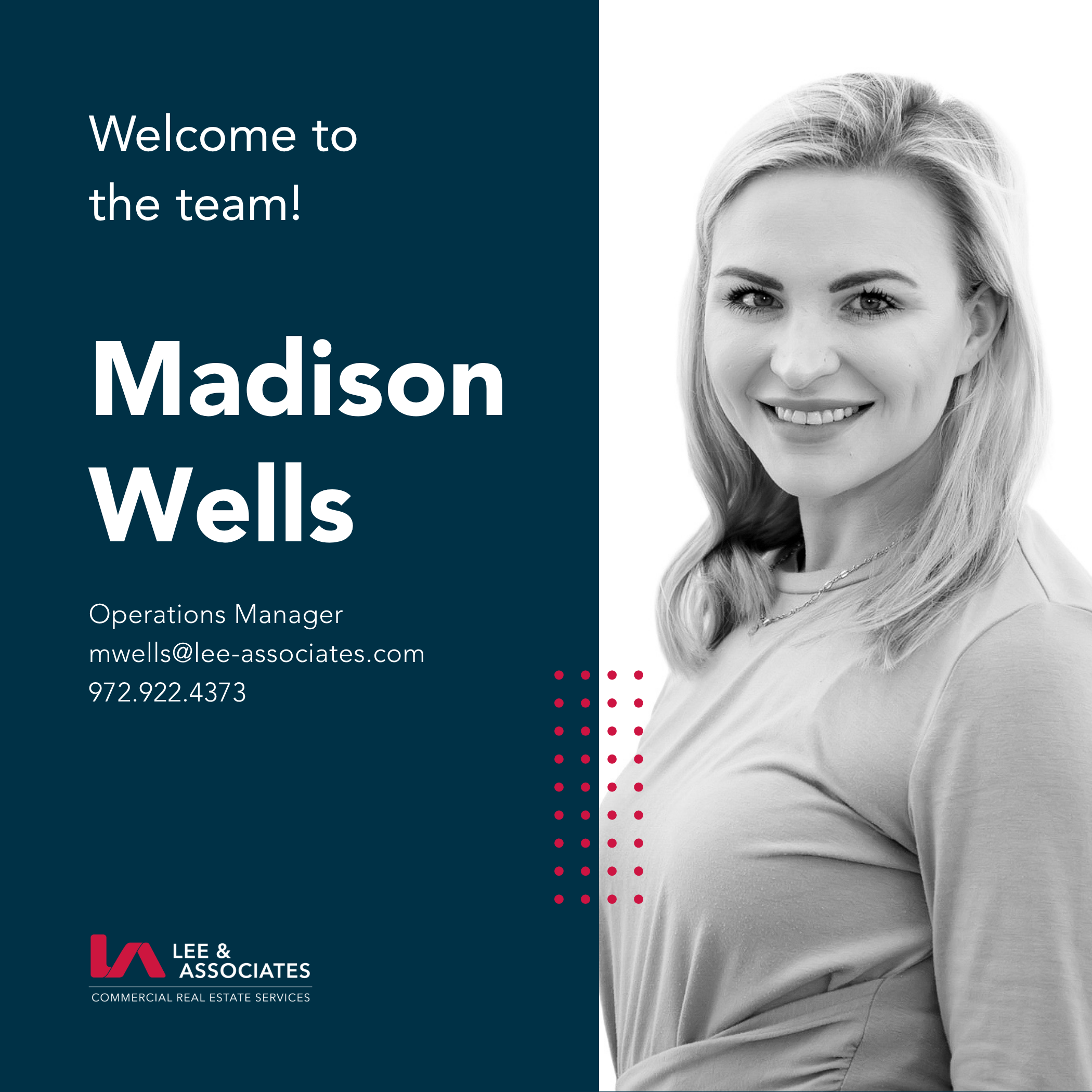 Welcome Madison Wells: Operations Manager